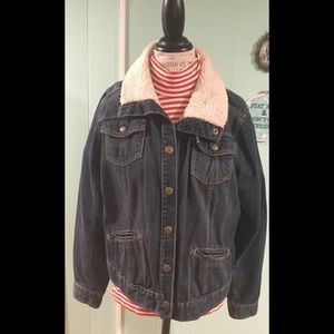 Women’s Gap denim jacket coat Sherpa large medium